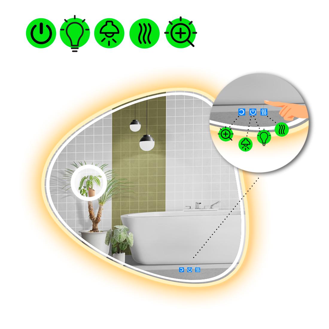 Зеркало с LED подсветкой Nuvola 4 с тремя сенсорами/подогревом и линзой с подсветкой 140x140 см (Nuvola4-70) Зеркало с LED подсветкой Nuvola 4 с тремя сенсорами/подогревом и линзой с подсветкой 140x140 см (Nuvola4-70)