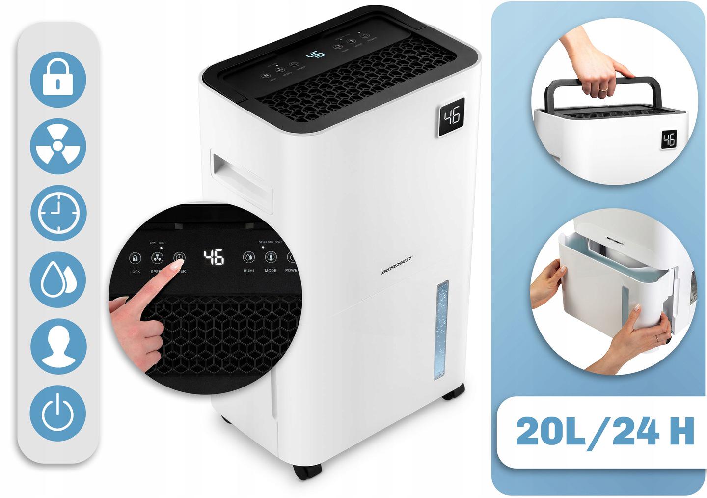 Осушитель воздуха компрессорный Berdsen BD-534 365 Вт 20 л/24 ч Wi-Fi (353400) - фото 3 Осушитель воздуха компрессорный Berdsen BD-534 365 Вт 20 л/24 ч Wi-Fi (353400) - фото 3