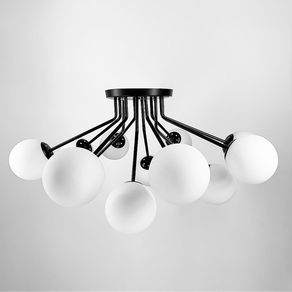 Люстра потолочная EMISO на 12 плафонов Черный (S 19/12)