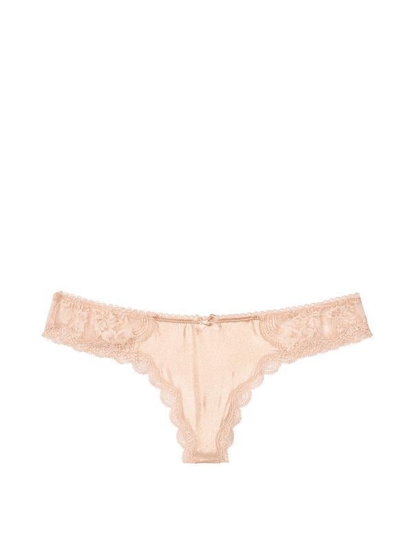 Трусики стринги Victoria's Secret Dream Angels Lace Thong Panty XS Бежевый (24595665)