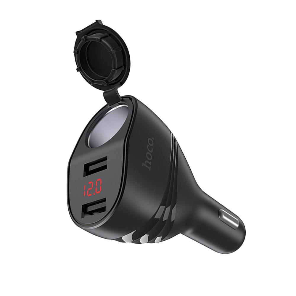 Зарядний пристрій автомобільний Hoco Z34 Thunder power cigarette lighter car charger Black (04777)