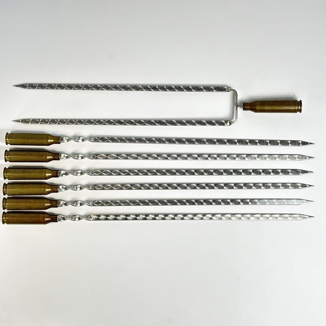 Набір шампурів із нержавіючої сталі з гільзою 6 шт. та вертел (27722359)