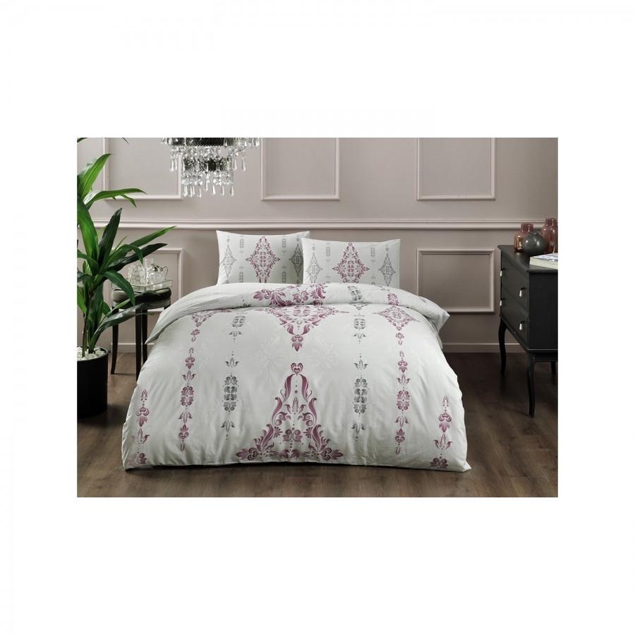 Постельное белье Tac Zahara v06 евро Бордовый (svt 2000022264808)