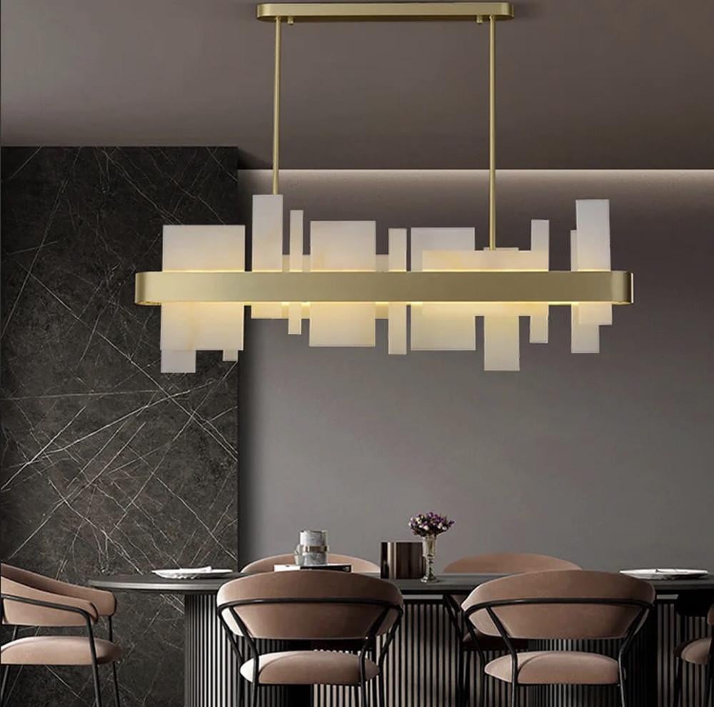 Люстра стильная в удлиненном корпусе 100 см Латунь (SGA15-1000 L)