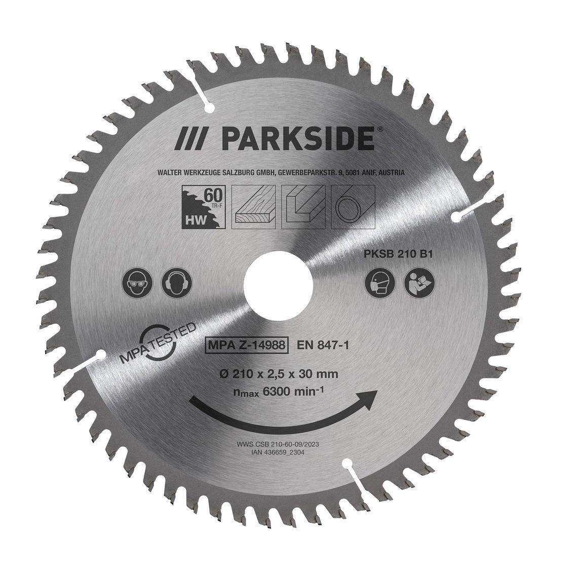 Полотно для дисковой пилы PARKSIDE PKSB 210 B1 с 60 зубьями 210х2,5х30 мм (2119722800)