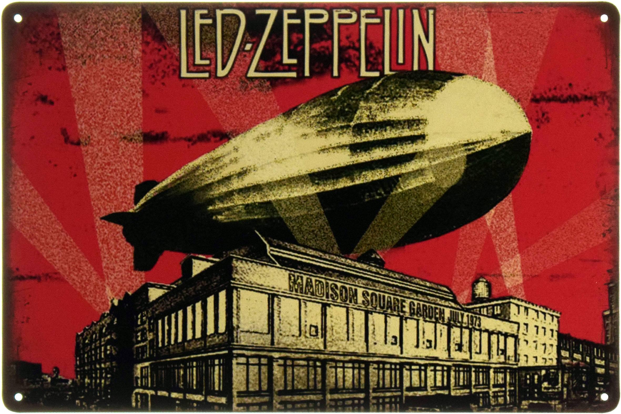Табличка металлическая Led Zeppelin Madison Square Garden 20x30 см