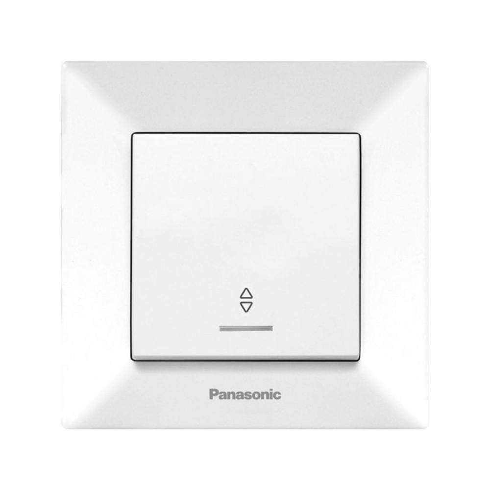 Выключатель одноклавишный Panasonic Arkedia Slim проходной с подсветкой Белый (24754763)