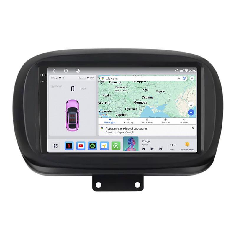 Автомагнитола штатная Lesko QLED CarPlay/4G/Wi-Fi/GPS/360° для Fiat 500X I 2014-2018 4/64Gb 9" (2350386733)