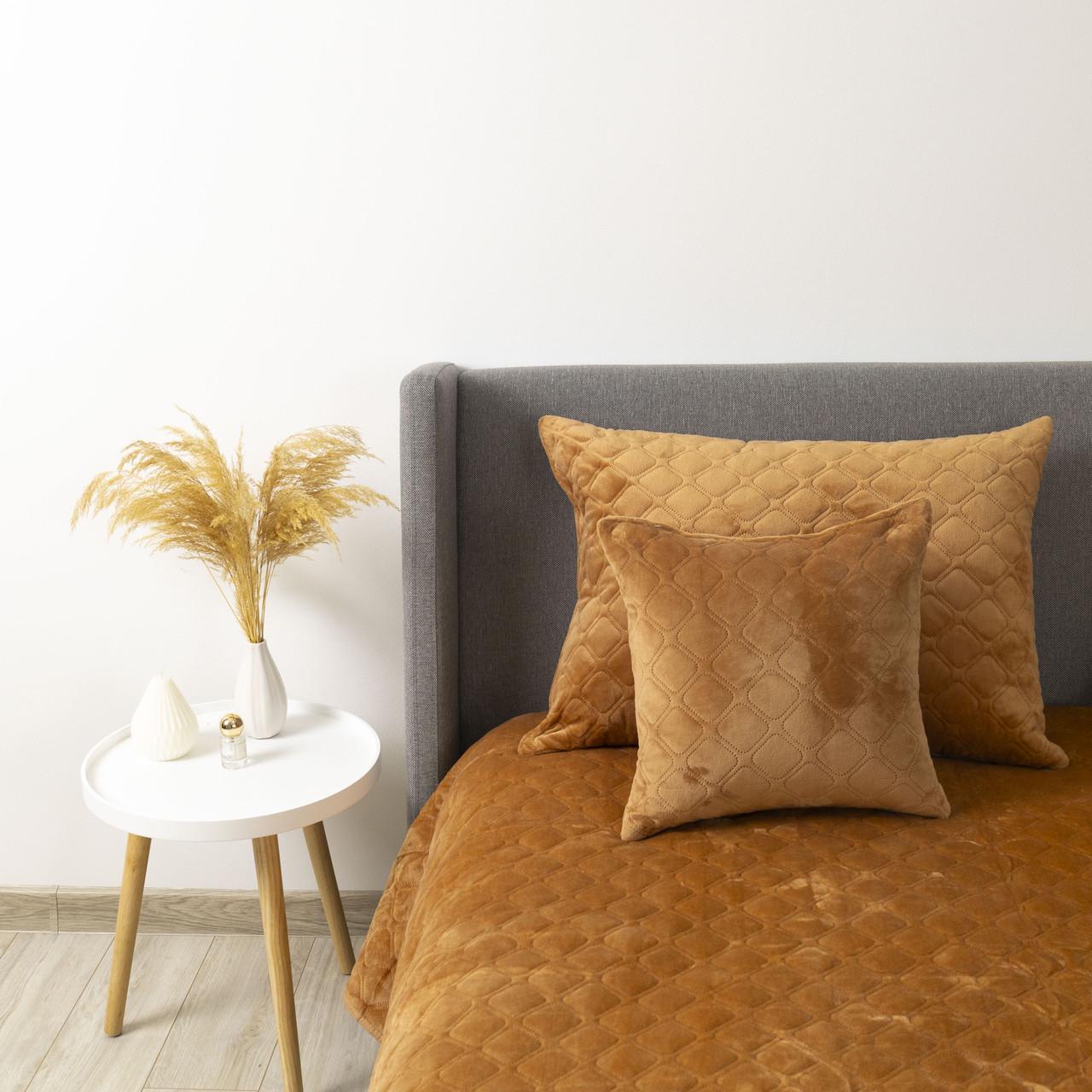 Покрывало ТЕП VELOUR ромб прямой 240х260 см Кофейный (4-00518 22237) - фото 2