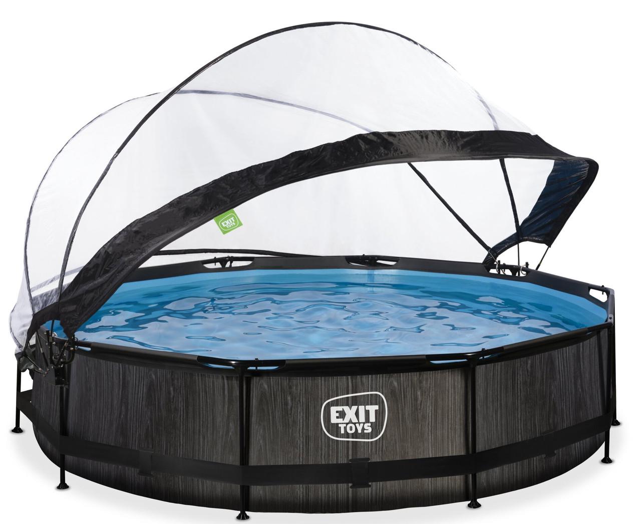 Бассейн круглый каркасный с куполом Exit Toys 360х76 см Черное дерево - фото 2 Бассейн круглый каркасный с куполом Exit Toys 360х76 см Черное дерево - фото 2