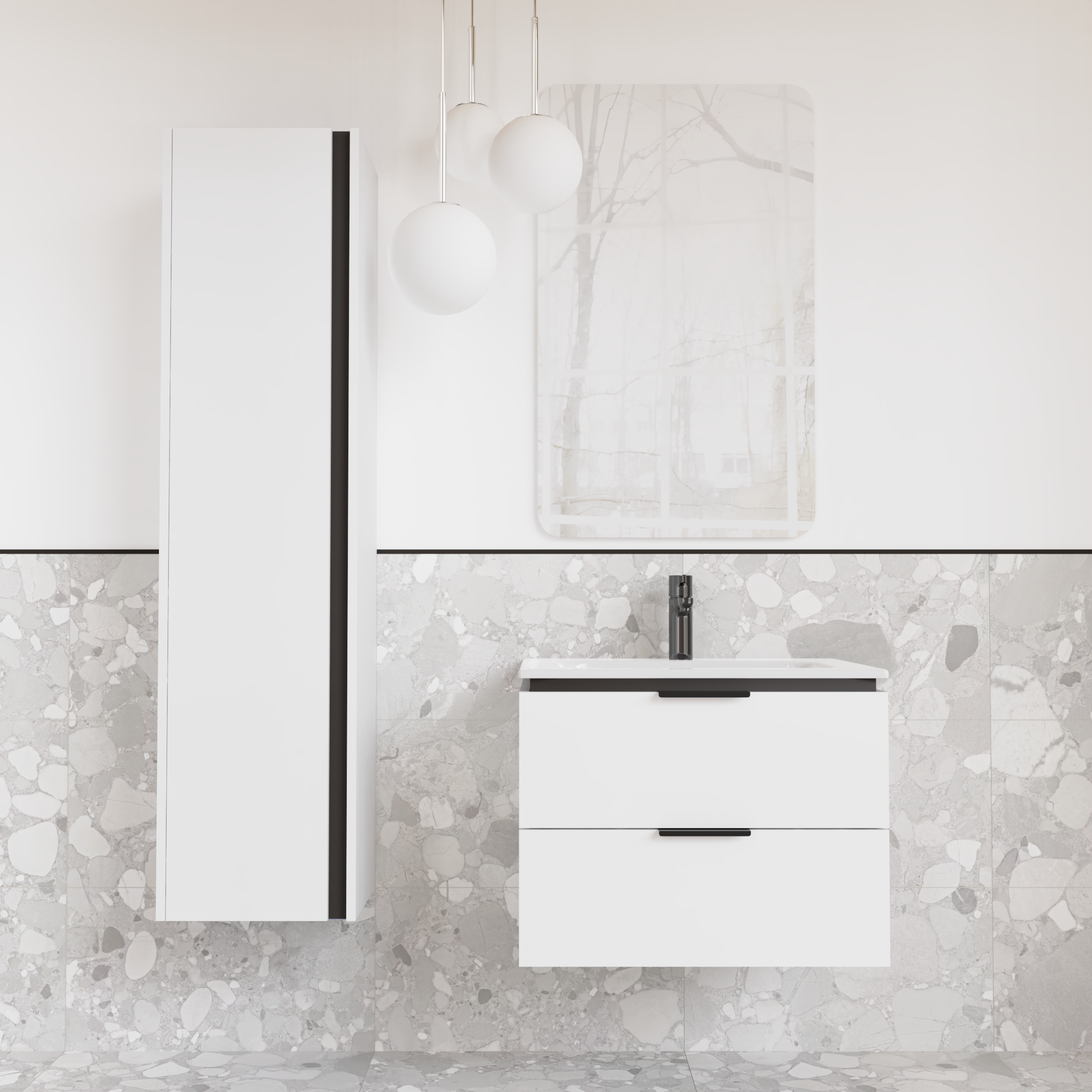 Тумба подвесная с раковиной MVK Vostok Icon 55 В2 550х450х530 мм Эмаль Белый Матовый (p255wh) - фото 4