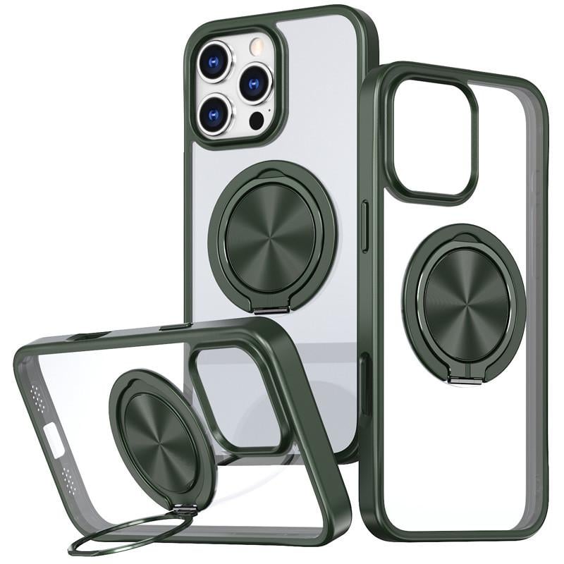 Протиударний чохол TPU+PC Metal Ring with MagSafe для Apple iPhone 16 Pro (6.3") Зелений