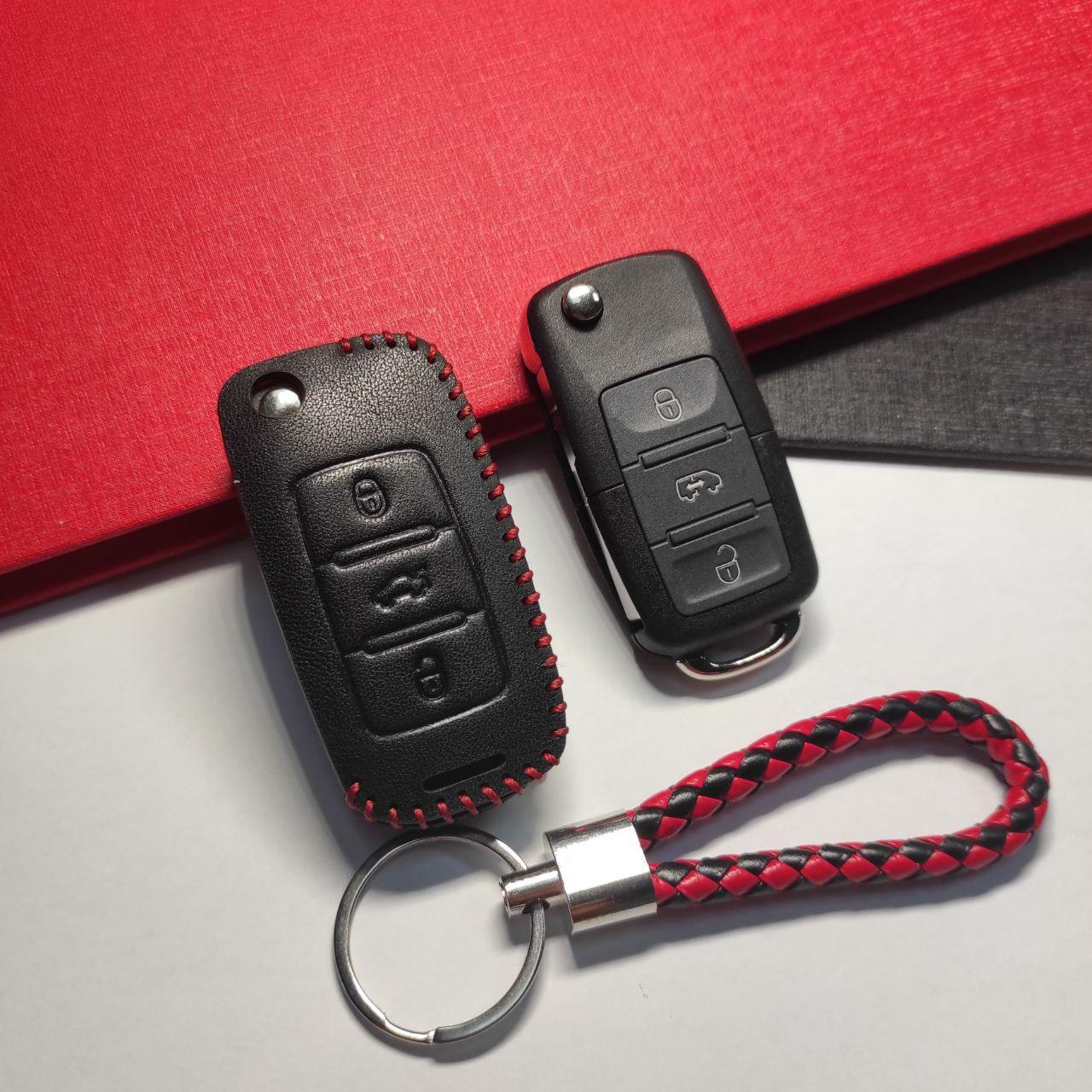 Чехол кожаный для Volkswagen Seat Skoda Multivan Golf/Passat/Beetle Passat B8 A7 Golf 3 кнопки
