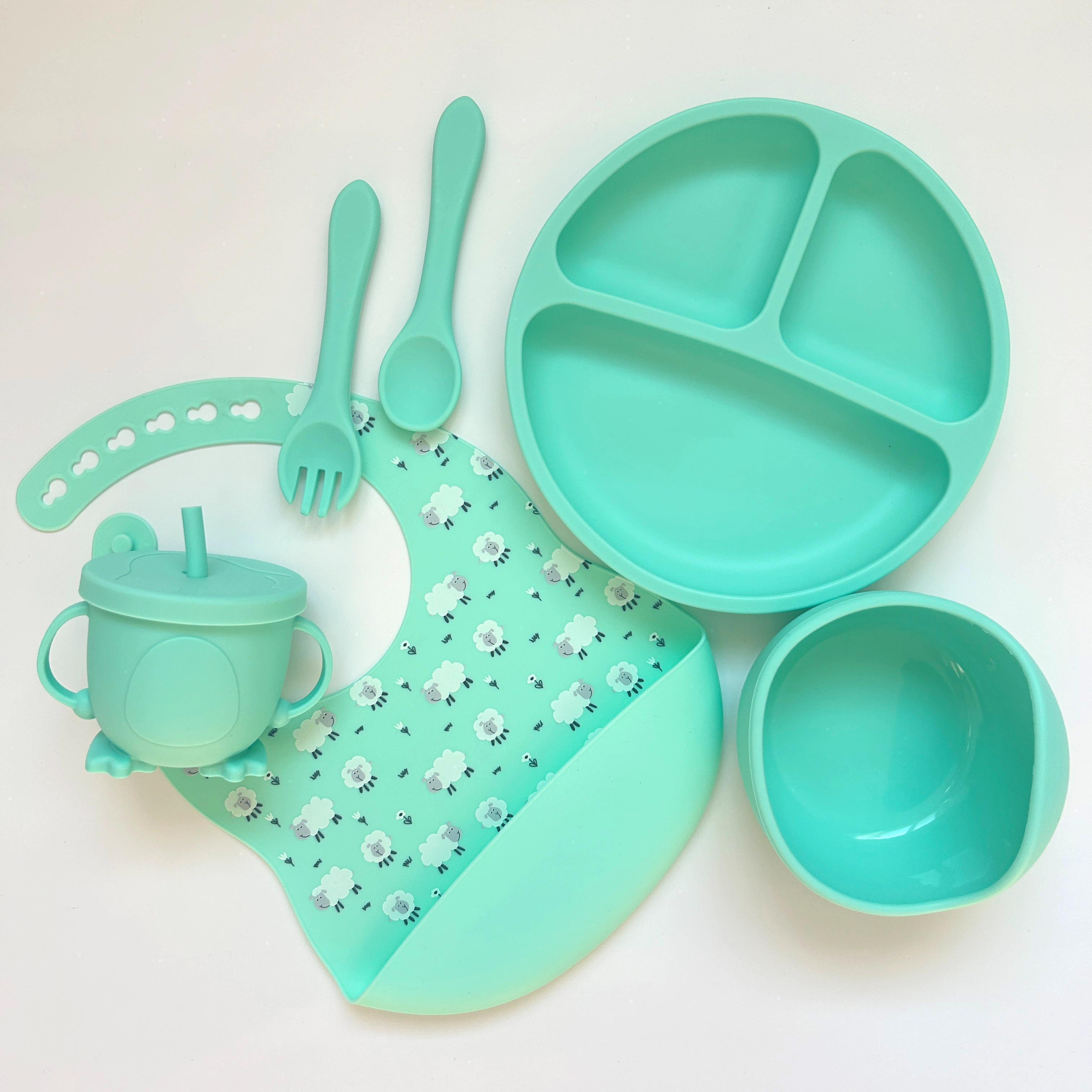 Дитячий посуд для годування RNSHPP img_e4462 принт овечки М'ятний (65775)