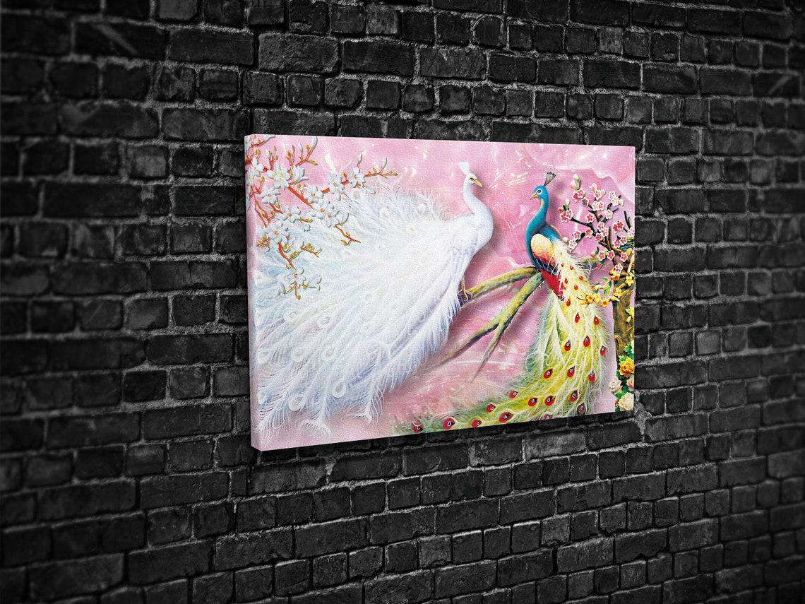 Картина для интерьера Прекрасные павлины 120x80 см (488