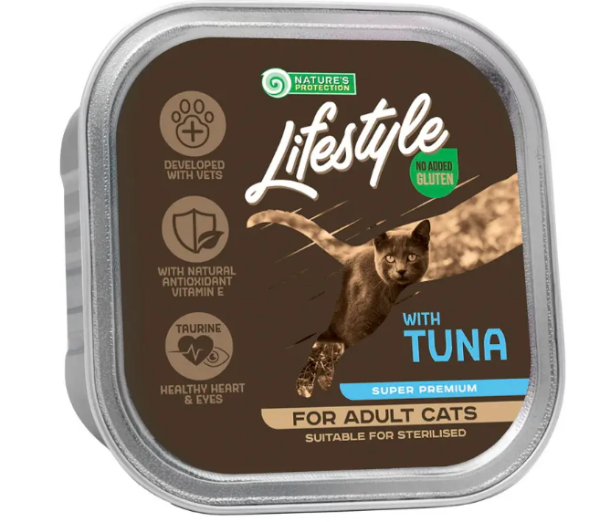 Корм влажный Nature's Protection Lifestyle suitable for sterilized with Tuna с тунцом для взрослых стерилизованных кошек 85 г (51632)