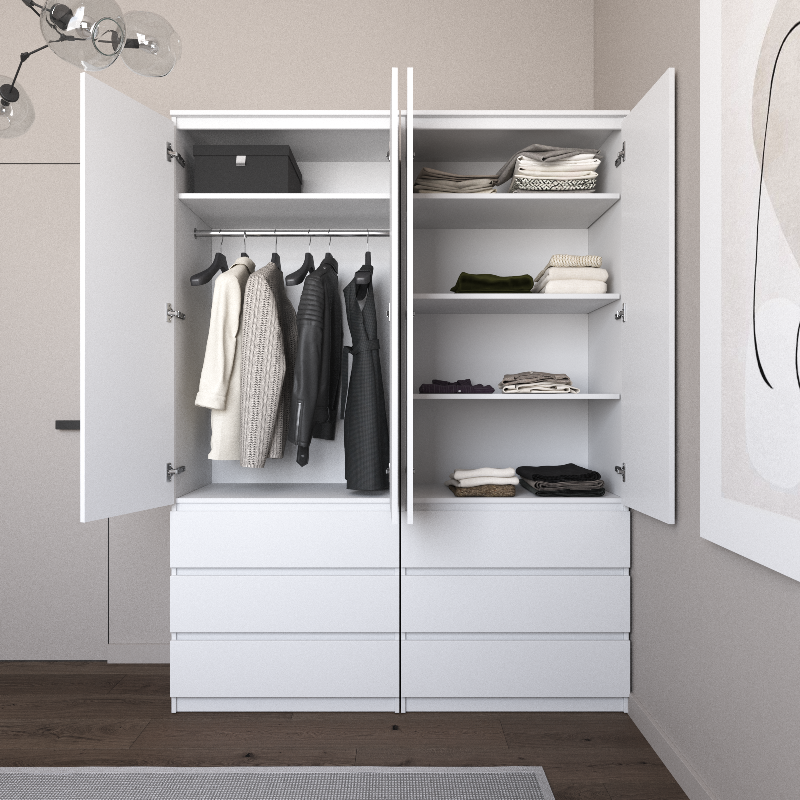 Меблевий комплект для одягу Вайс R9/R16 1604х500х2110 мм Венге Темний/Білий фасад (30845281) - фото 4