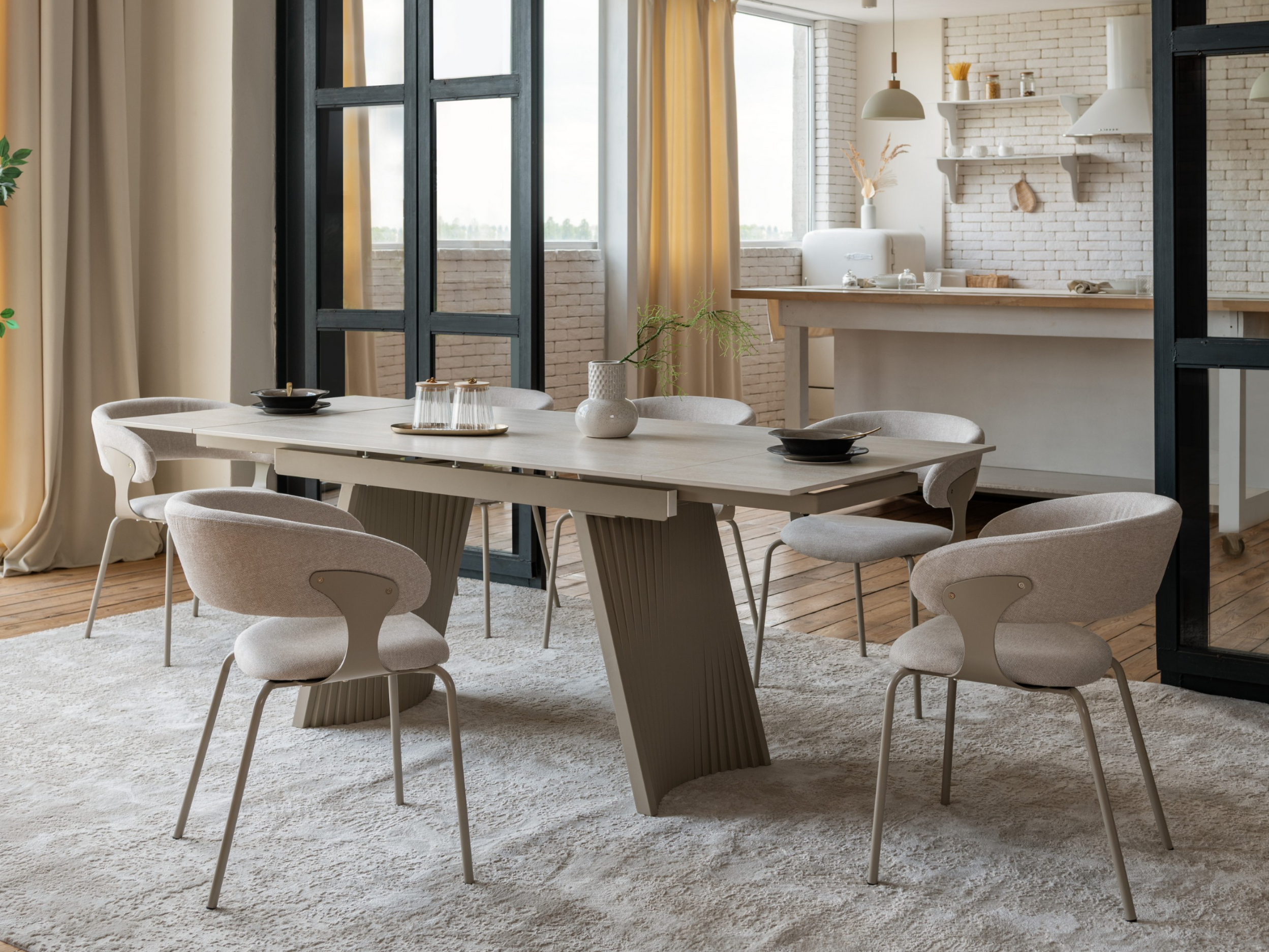 Стіл обідній розсувний Vetro Mebel Олімпія 1400- 2100x900x760 мм Крема марфіль/Бежевий (TМL-985) - фото 13 Стіл обідній розсувний Vetro Mebel Олімпія 1400- 2100x900x760 мм Крема марфіль/Бежевий (TМL-985) - фото 13