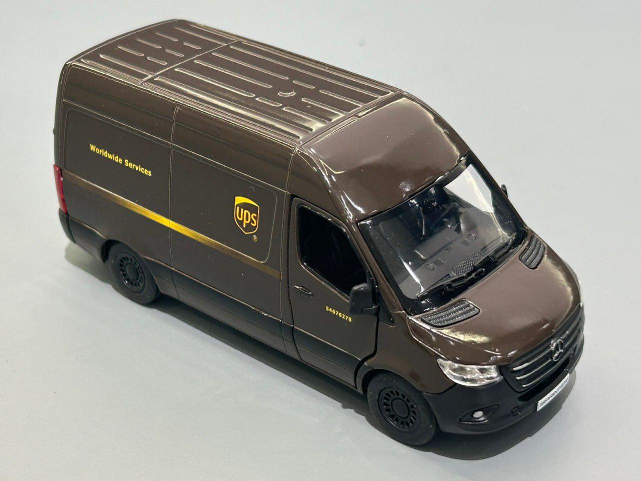 Іграшкова машинка Kinsmart Mercedes-Benz Sprinter UPS інерційна 1:48 Коричневий (KT5430W) - фото 2 Іграшкова машинка Kinsmart Mercedes-Benz Sprinter UPS інерційна 1:48 Коричневий (KT5430W) - фото 2