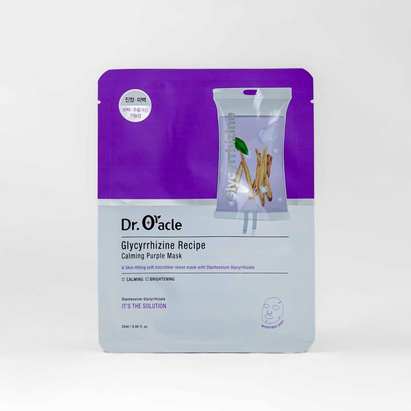 Маска для обличчя заспокійлива Dr.Oracle Glycyrrhizine Recipe Calming Purple Mask 1ea з коренем солодки (731866)