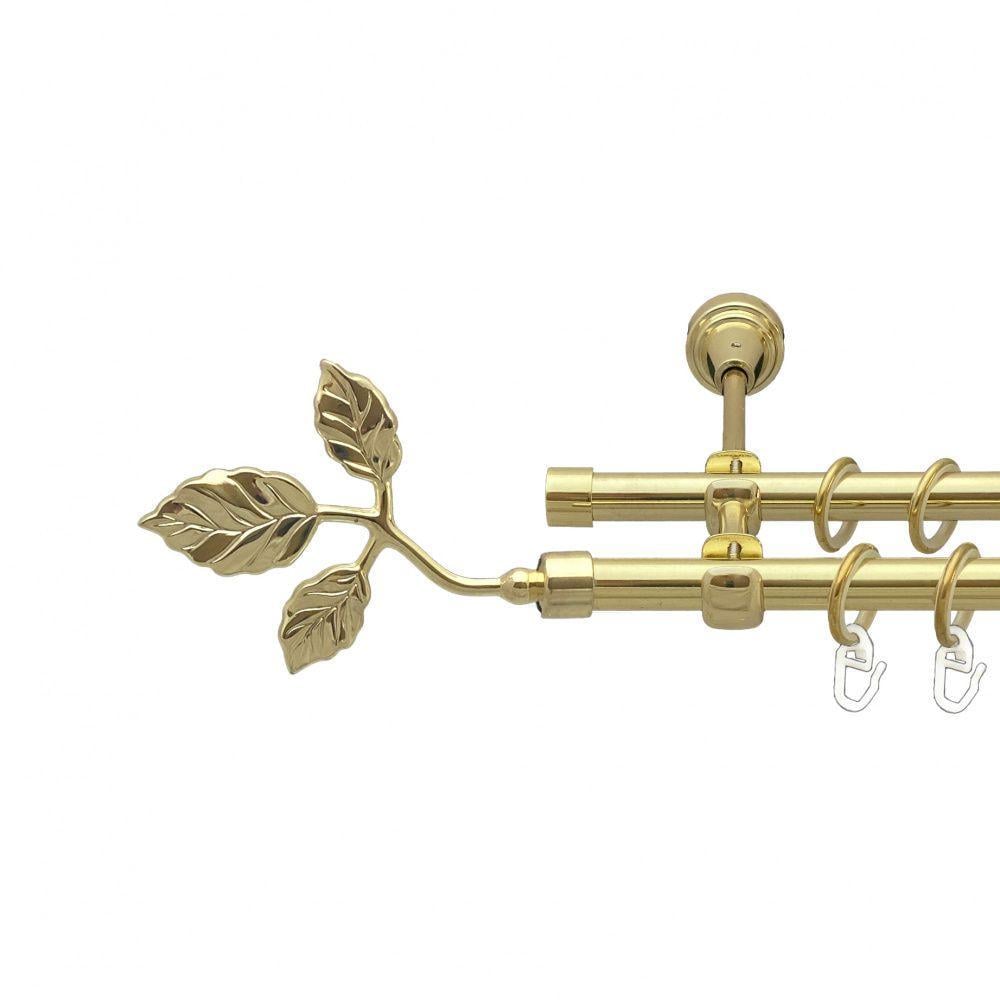 Карниз для штор Orvit Тоскана двухрядный гладкий 16/16 мм 160 см Золотой (00-00014295)