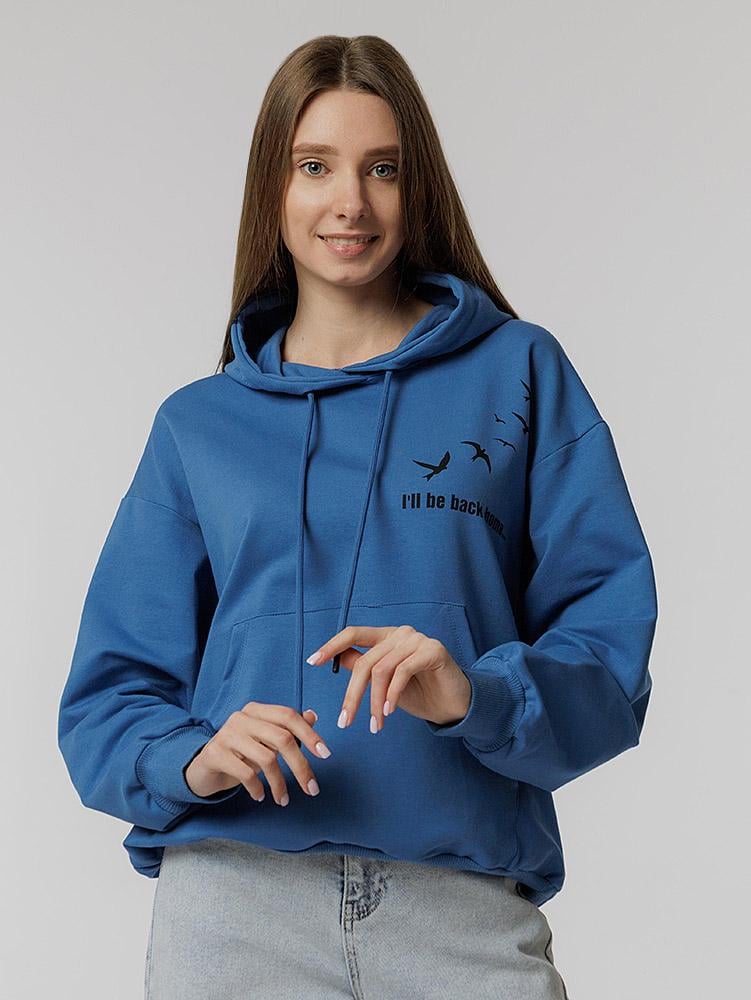 Худі жіночий оверсайз р. 48 Індіго (SKT000900297)