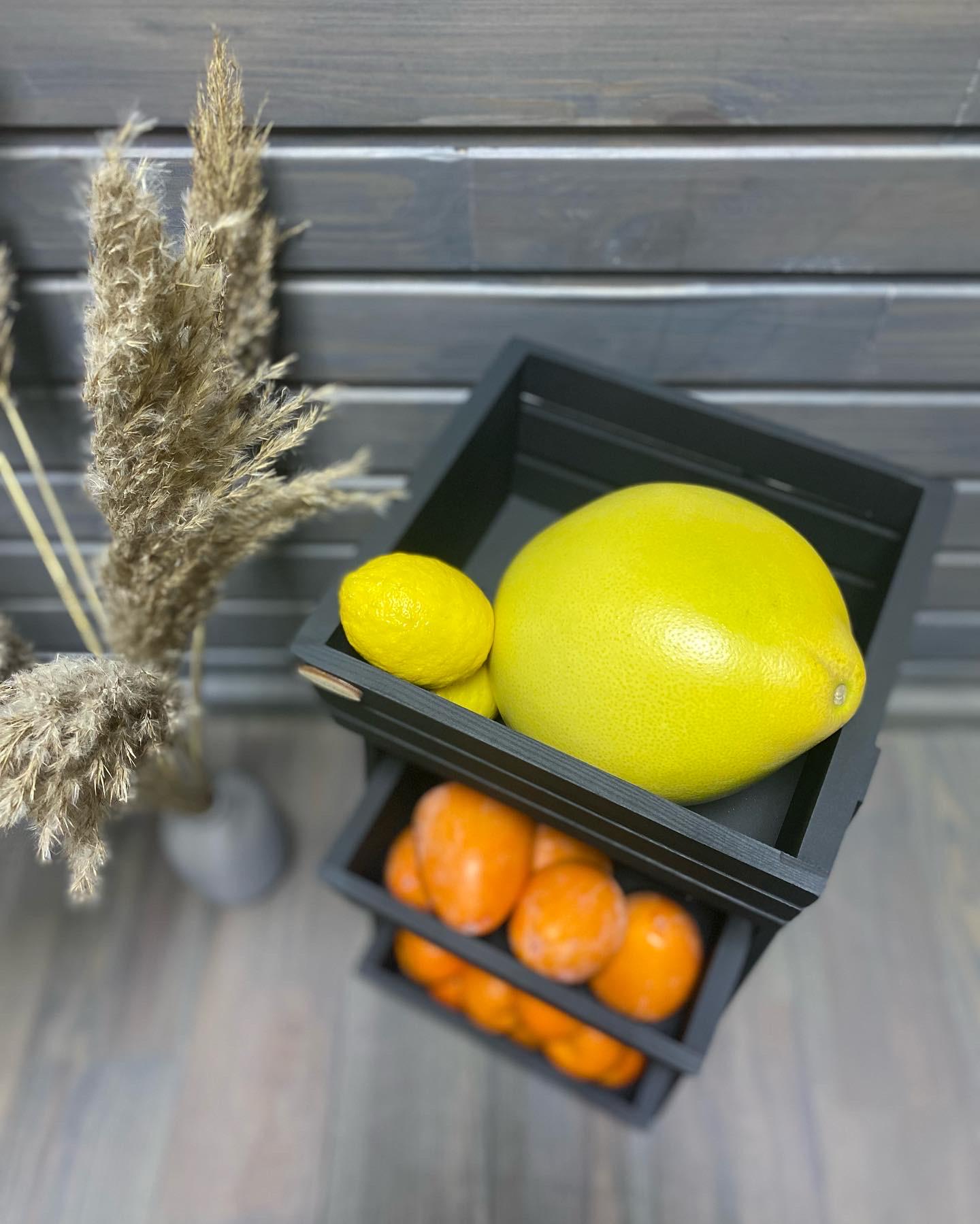 Ящик-фруктовница деревянная 3 яруса Черный (226) - фото 4 Ящик-фруктовница деревянная 3 яруса Черный (226) - фото 4