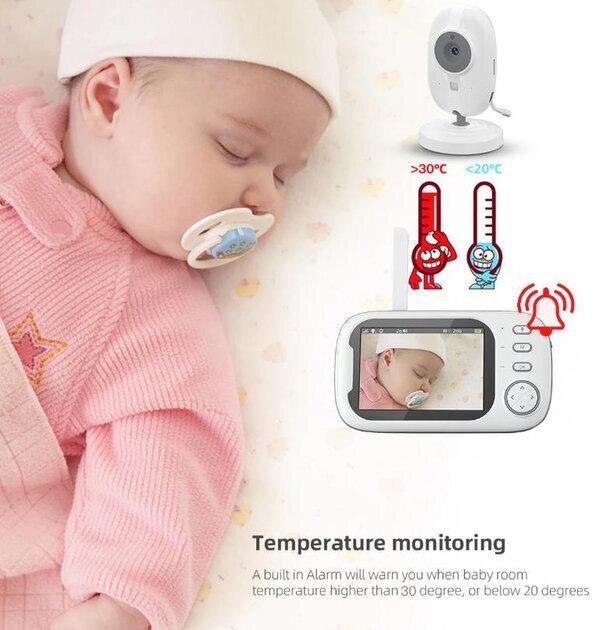 Відеоняня Baby Monitor ABM600 з датчиком звуку з портативним дисплеєм та вимірюванням температури - фото 11