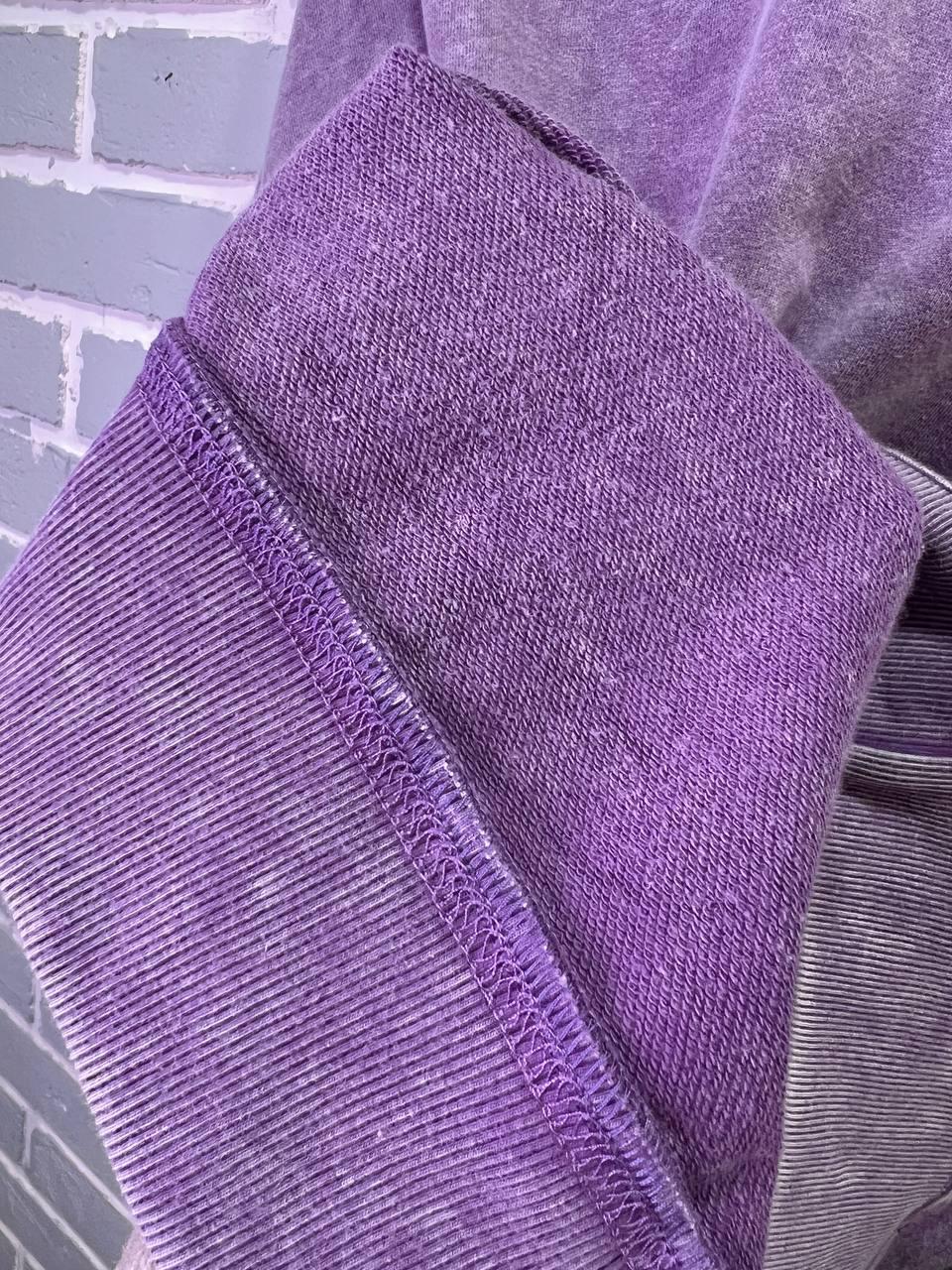 Світшот жіночий A-N 25027 вільний крій варений тай-дай середня довжина OS Фіолетовий (3378) - фото 3