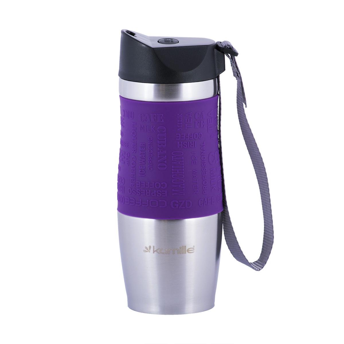 Термокружка Kamille KM-2052 из нержавеющей стали 380 мл Сиреневый (29-84-2052SR)