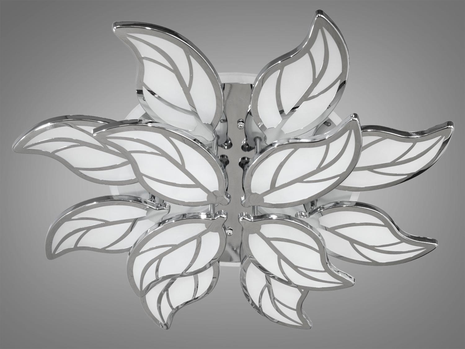 Люстры для гостиной (в зал) с пультом ДУ, 180 W, Хром