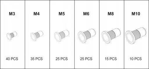 Гайки заклепочные M3-M10 150 шт. (9659124851) - фото 6 Гайки заклепочные M3-M10 150 шт. (9659124851) - фото 6