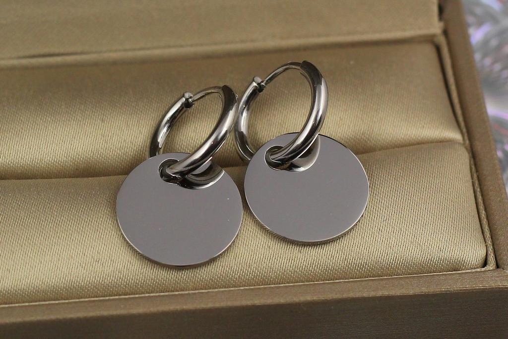 Серьги Xuping Jewelry Монетка на колечку 2,5 см Серебристый (2294667821)