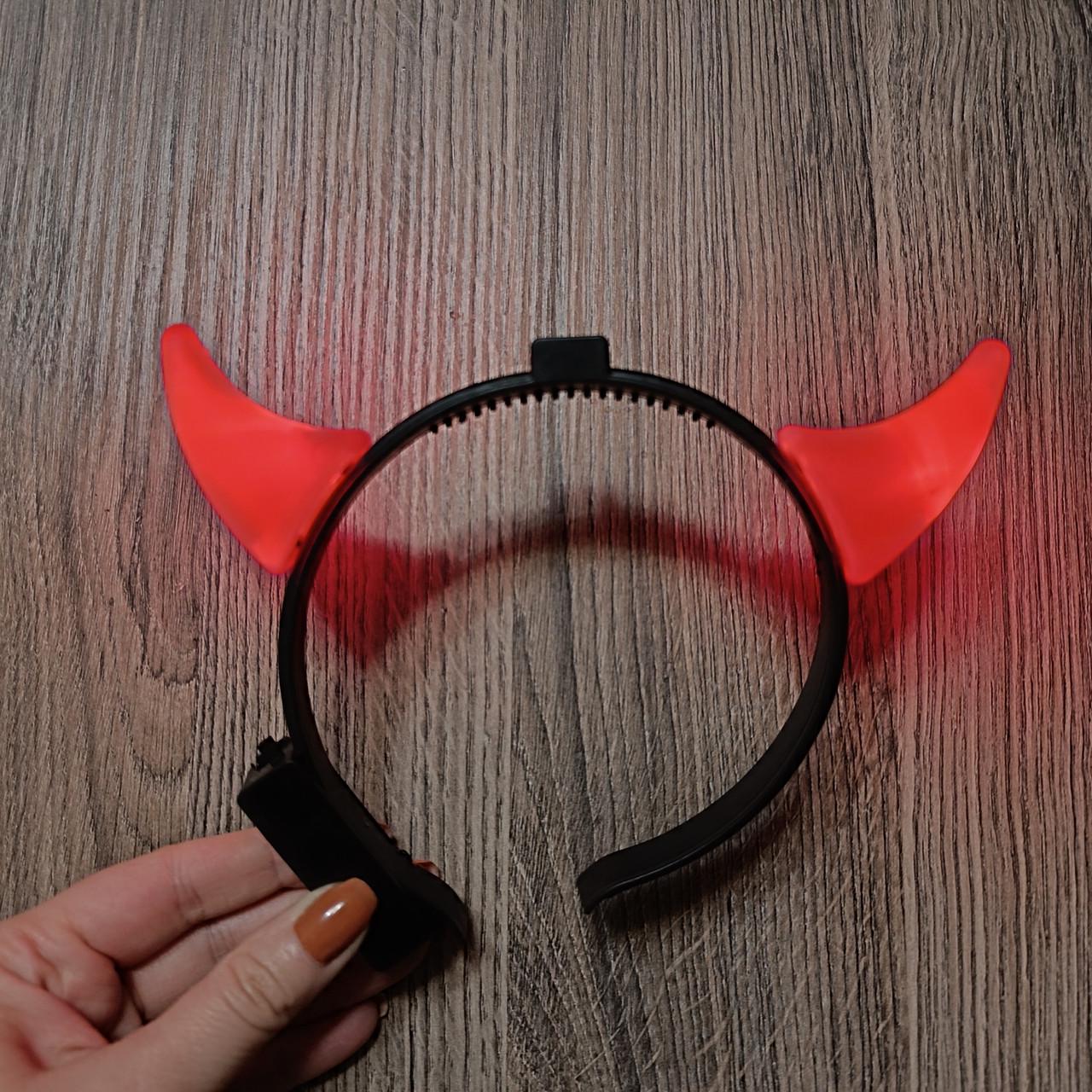 Рога Черта на обруче на Хэллоуин светятся (2383812222) - фото 2