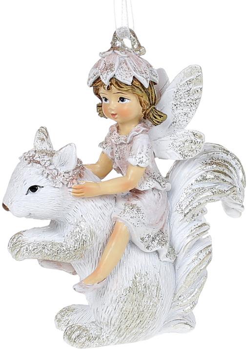 Набор подвесных статуэток Фея на Белке 9,5 см полистоун 6 шт. Розовый/Шампань (BD-707-905)