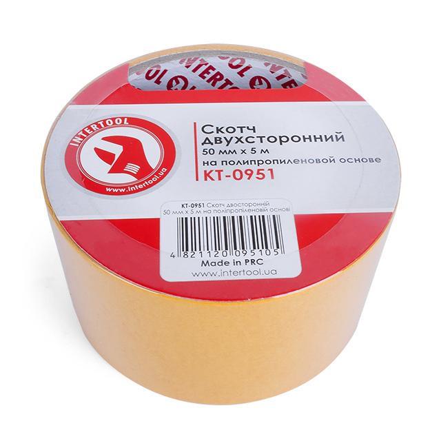 Скотч двухсторонний Intertool KT-0951 50 мм 5 м на полипропиленовой основе (128461) - фото 2 Скотч двухсторонний Intertool KT-0951 50 мм 5 м на полипропиленовой основе (128461) - фото 2