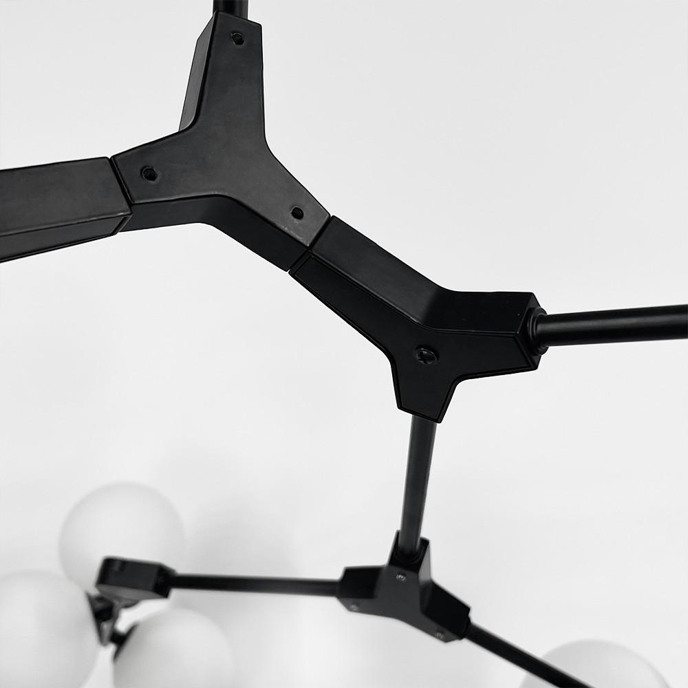 Люстра з 18 білими плафонами Ø110 см Чорний (BM 64/18 BK/WT) - фото 4