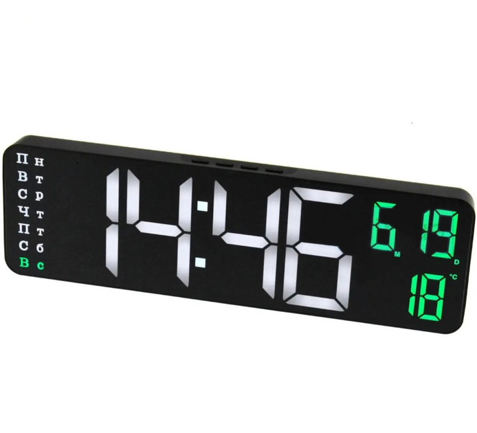 Часы настольные электронные SM-601/8766 LED дата/будильник/термометр USB питания (ML-05344)