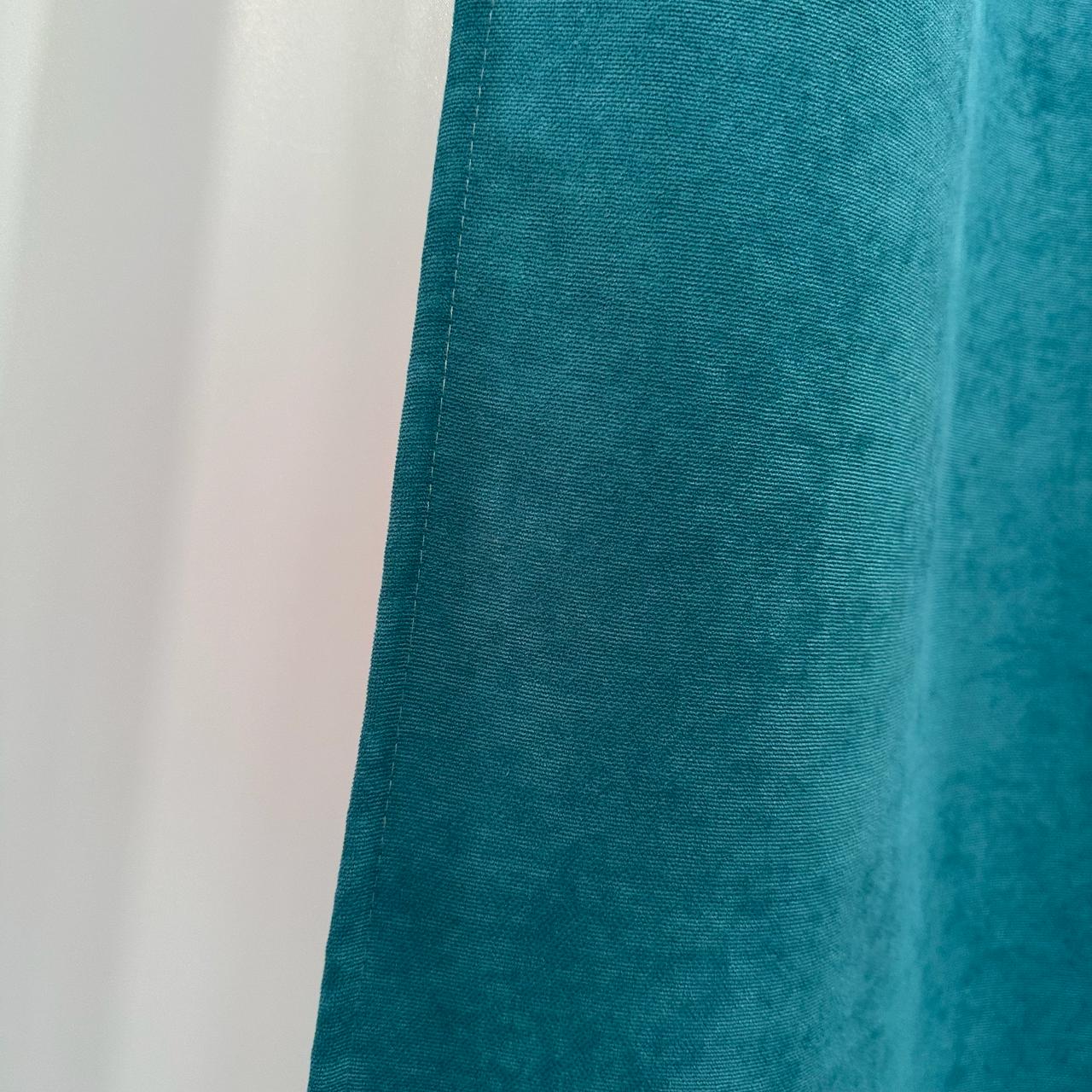 Комплект штор микровелюр 2 шт. 1,5х2,7 м готовые на шторной тесьме 6 см Бирюзовый (petek-V23) - фото 4