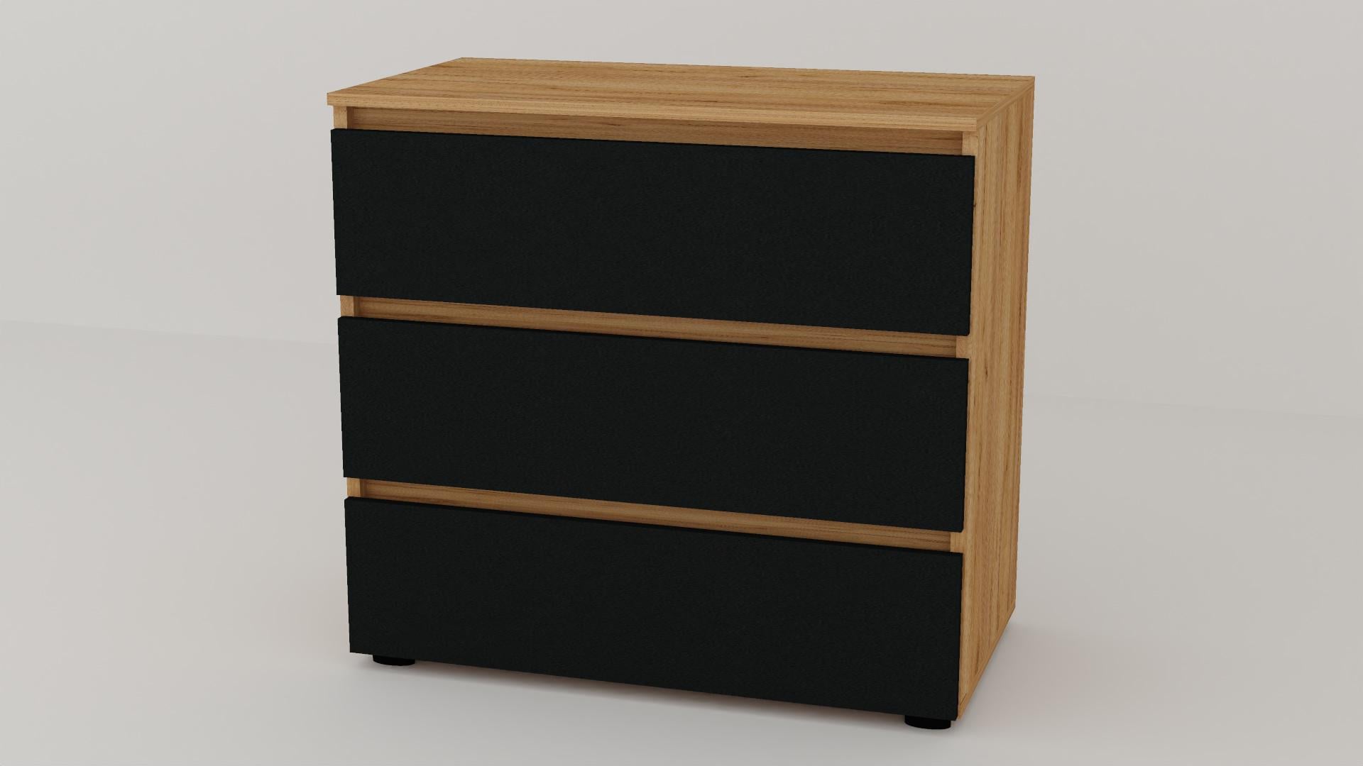 Комод Алекса СН-3/45 80х45х75 см Антрацитовый/Дуб крафт золотой