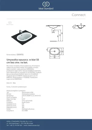 Умывальник Ideal Standard Connect 55 (E504701) - фото 3 Умывальник Ideal Standard Connect 55 (E504701) - фото 3