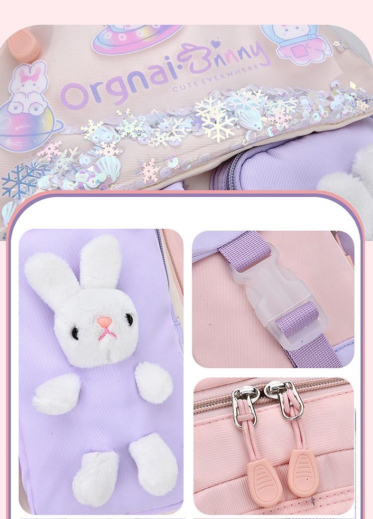 Шкільний рюкзак та шопер для дівчинки Cute Bunny Бузковий (2369805818) - фото 6