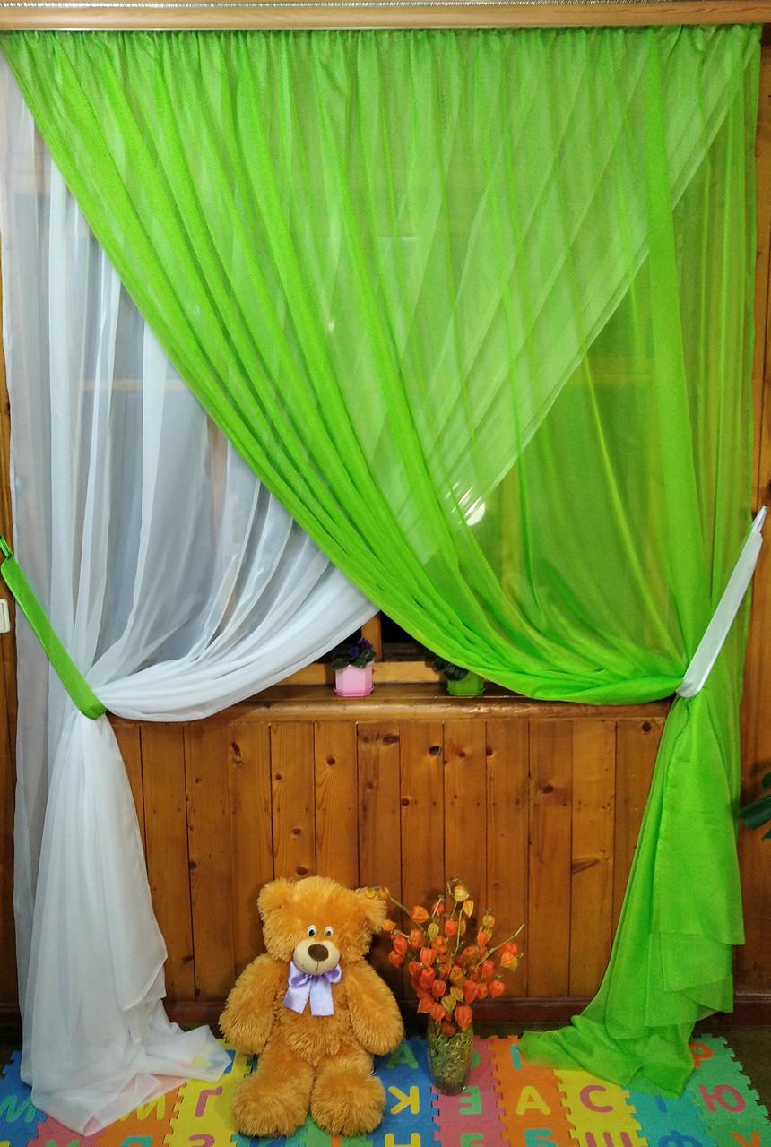 Комплект гардин Magic Салатовый/Белый - фото 2 Комплект гардин Magic Салатовый/Белый - фото 2