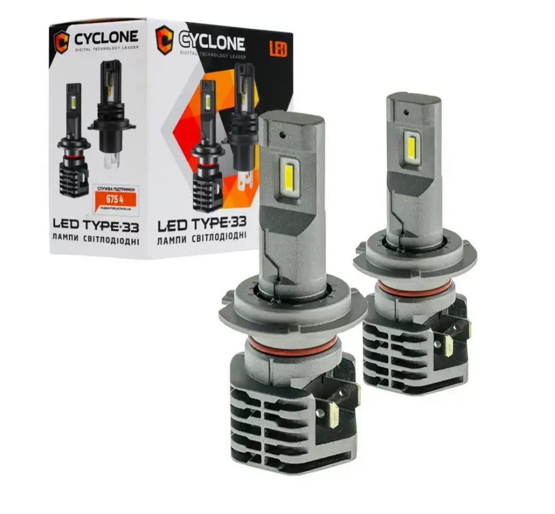 Автомобільні лампи світлодіодні CYCLONE Led H7 5000K type 33 (102-188)