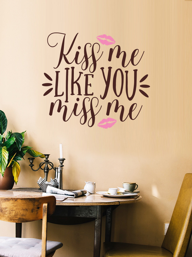 Наклейка виниловая 3D Zatarga Kiss me 1200х1065 мм Коричнево-Розовый (1197466036)