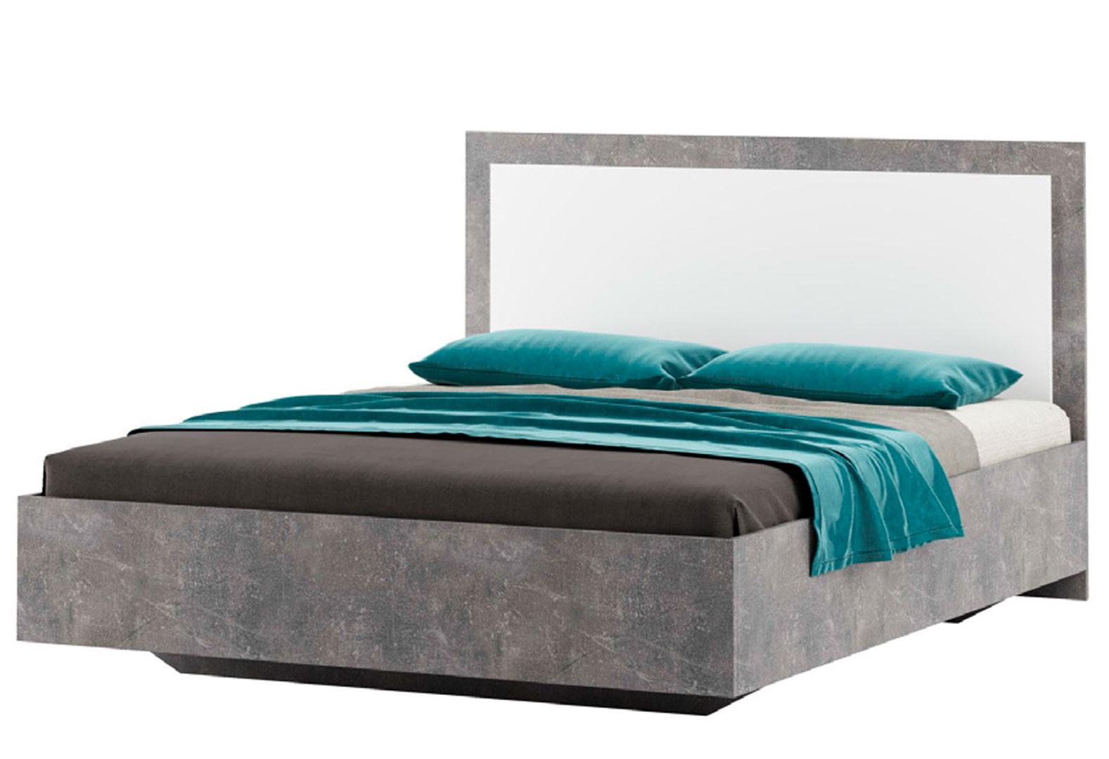 Кровать двуспальная (без вклада) Мир мебели Алекса Спальное место 160х200 Индастриал/белый (84705) Кровать двуспальная (без вклада) Мир мебели Алекса Спальное место 160х200 Индастриал/белый (84705)