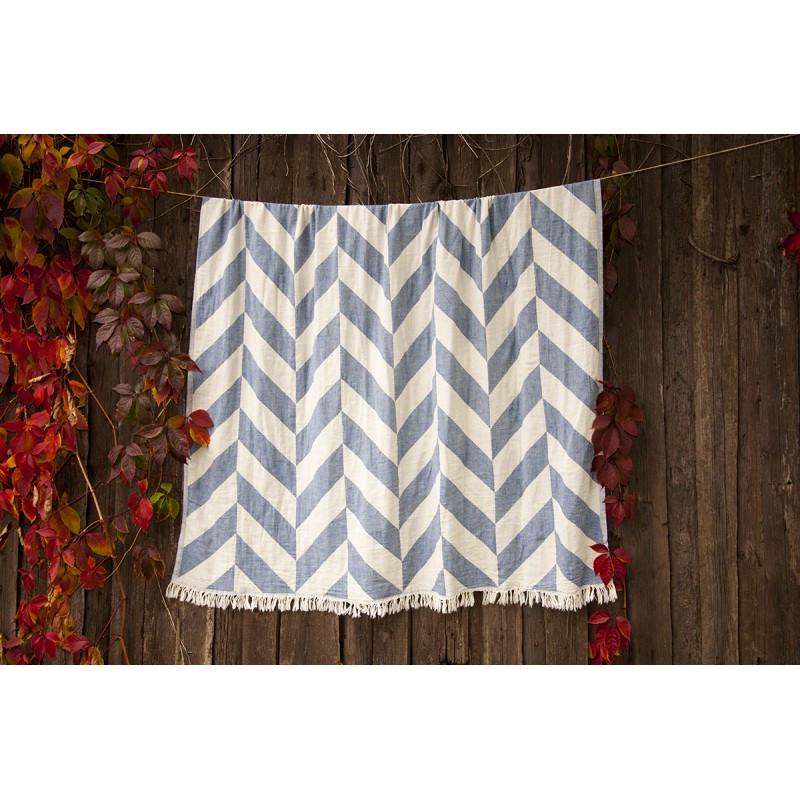 Плед-накидка Barine Fishbone Denim 130х180 Синий (2000022118293)