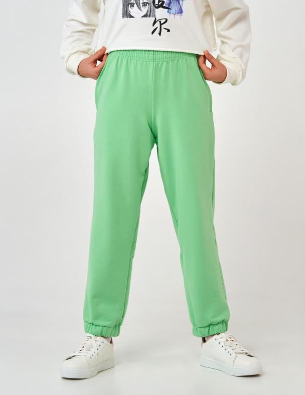 Штани дитячі для дівчинки Smil 95 cotton стрейч-футер 146 см Ментоловий (115594)