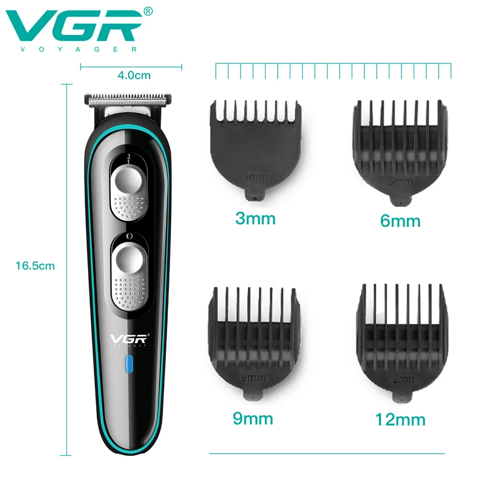 Машинка для стрижки волос VGR V-055 со сменными насадками (801369) - фото 6