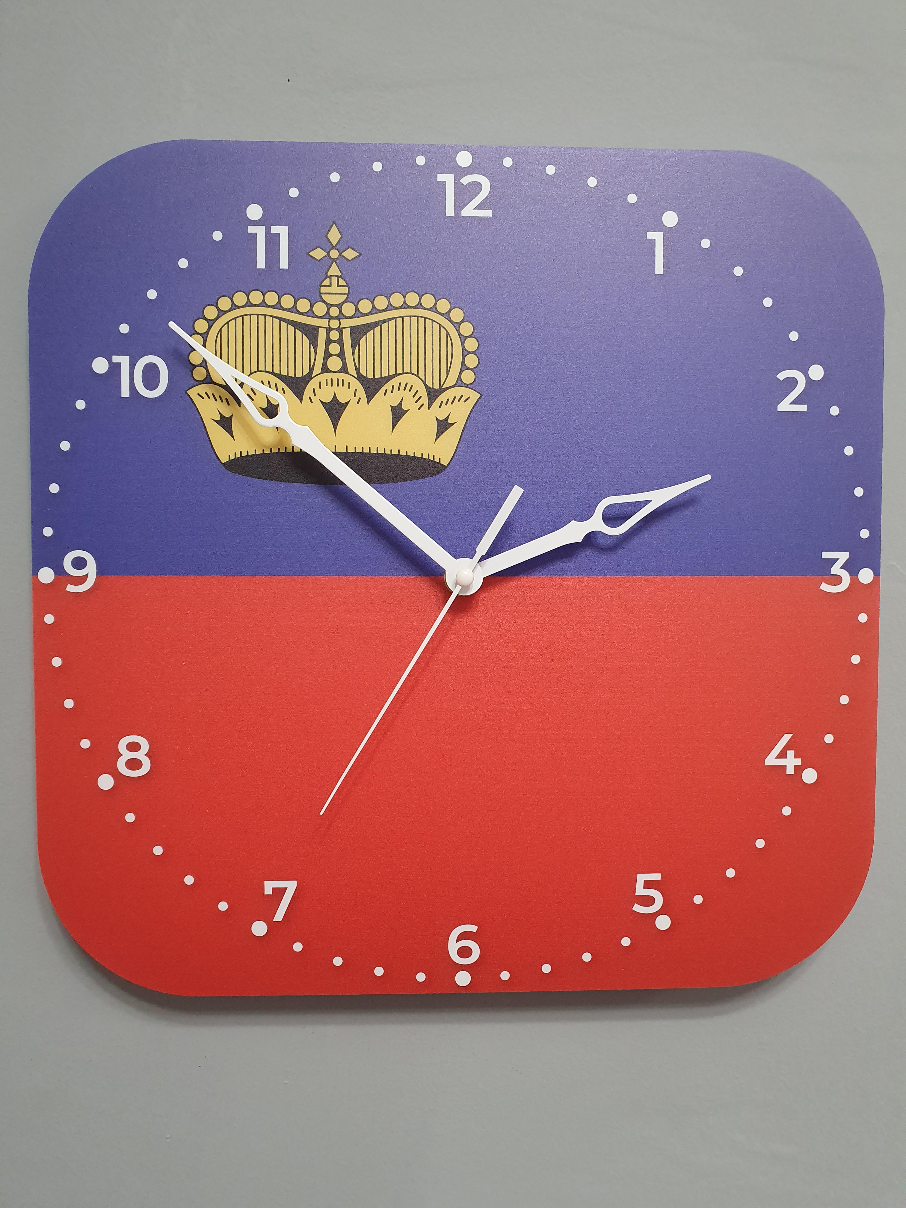 Часы настенные флаг Лихтенштейна (3837)